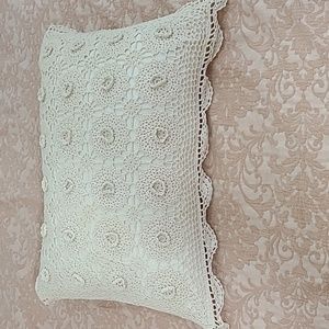 Kamay's  Decorative Pillow Lace Covers. 3D Lace Floral Pattern Rural Style.